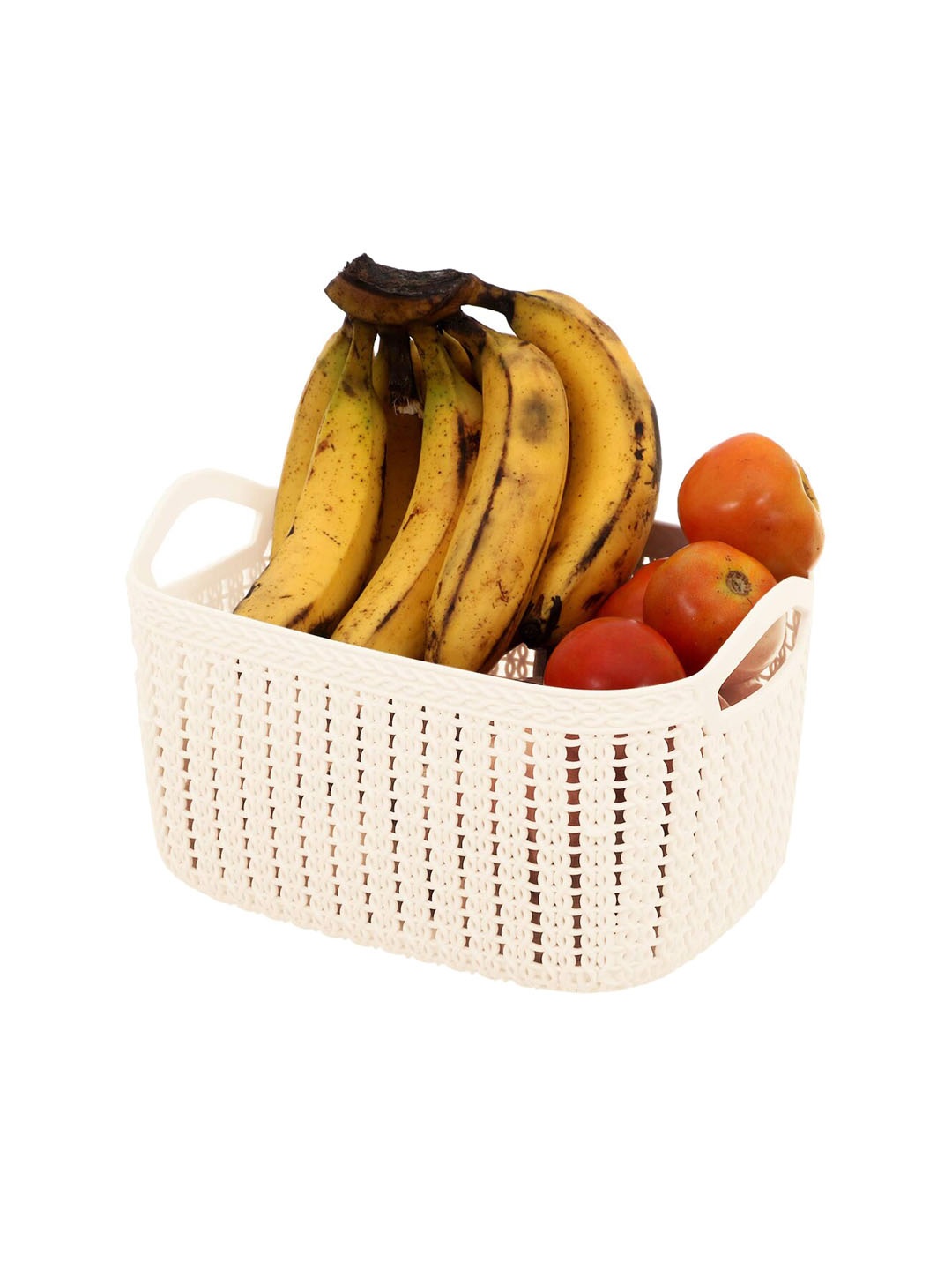 

Kuber Industries 2 Pcs Cream-Coloured & Brown Flexible Fruit Storage Baskets