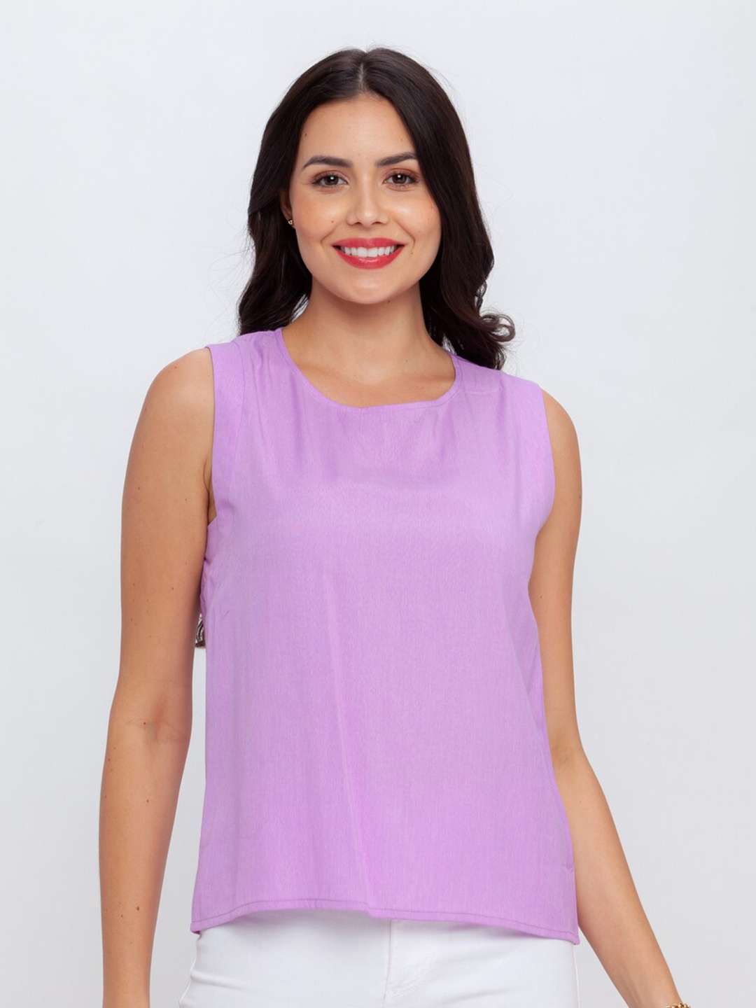 

Zink London Round Neck Sleeveless Top, Purple