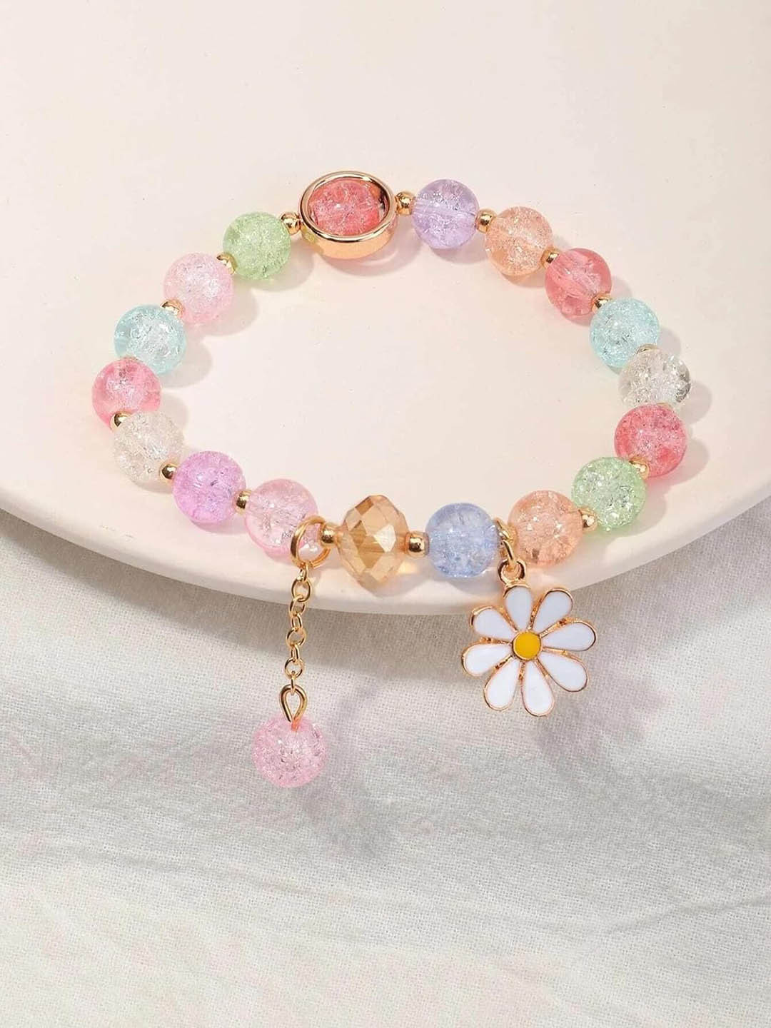 

VIEN Women Crystal Beaded Bracelet, Pink