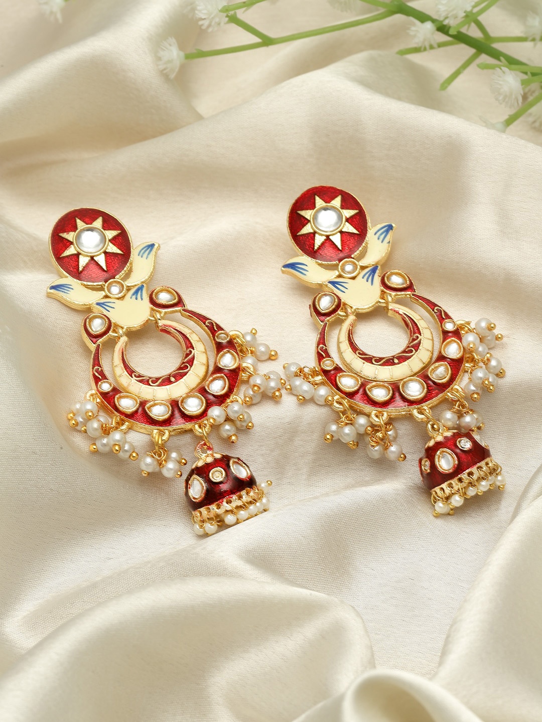 

PANASH Gold-Plated Pearls Circular Chandbalis