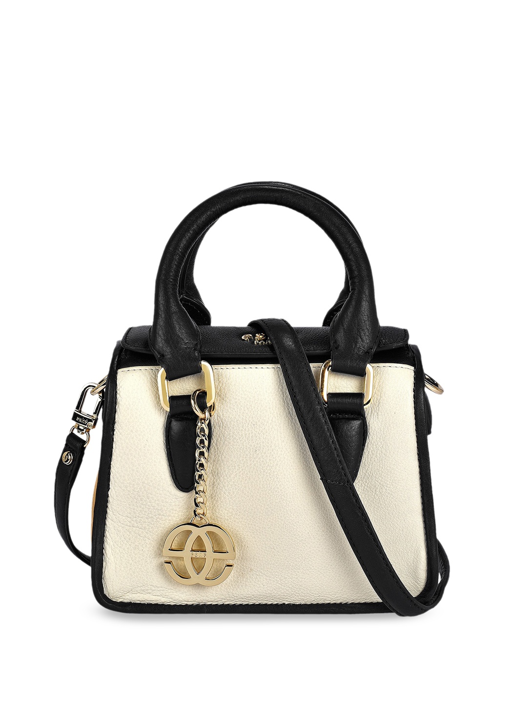 

Eske Textured Leather Structured Satchel Bag, Off white