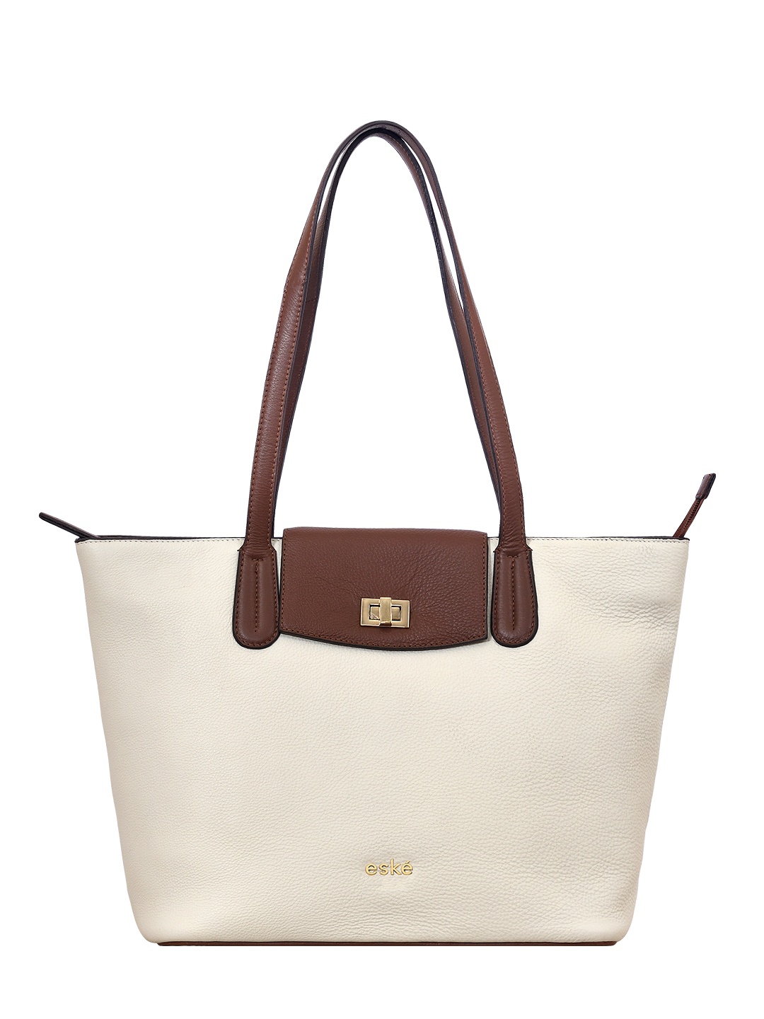 

Eske Textured Leather Shopper Tote Bag, Off white
