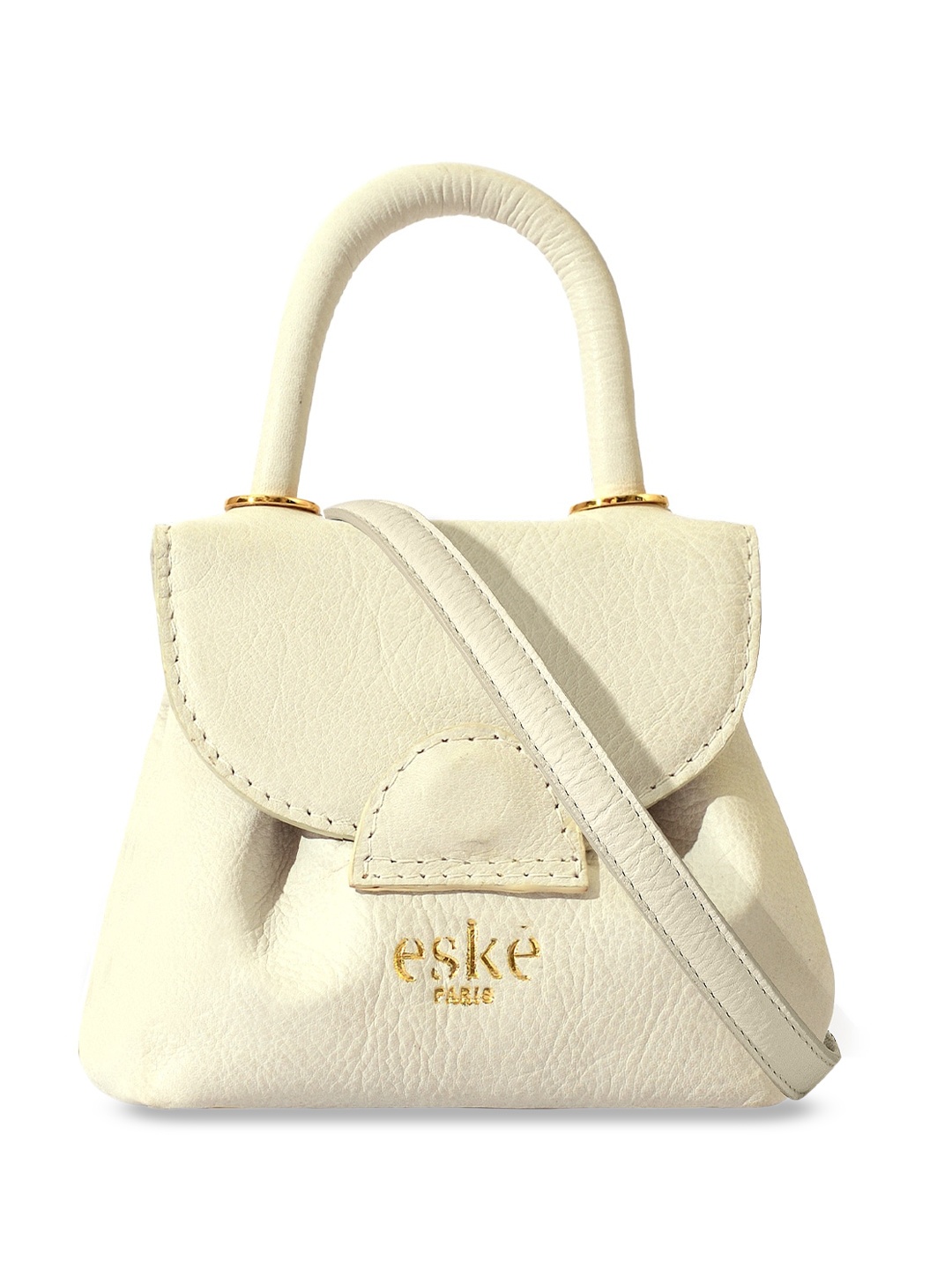 

Eske Textured Leather Structured Handheld Bag, White