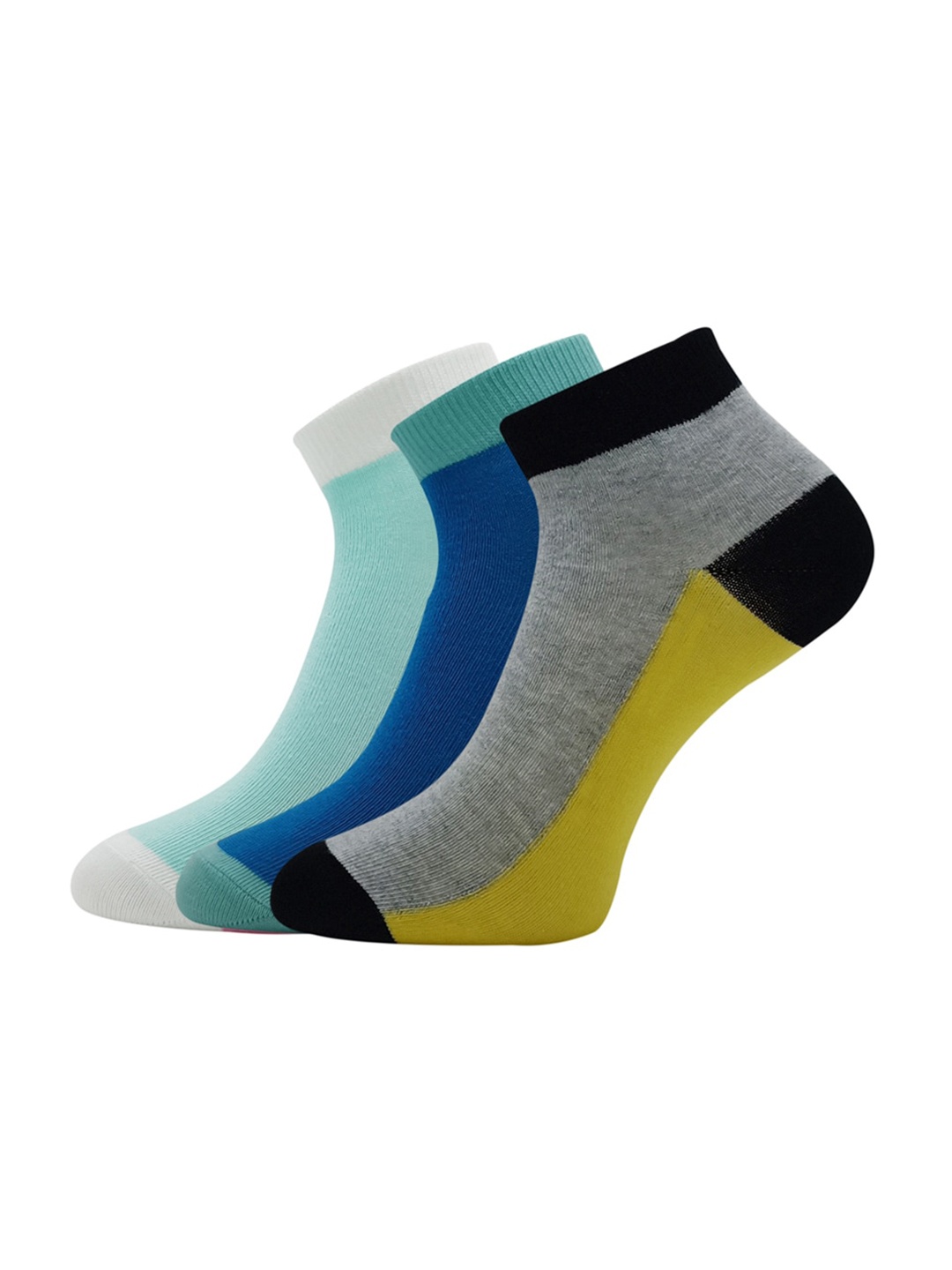 

Allen Solly Women Pack Of 3 Colourblocked Ankle Length Socks, Turquoise blue