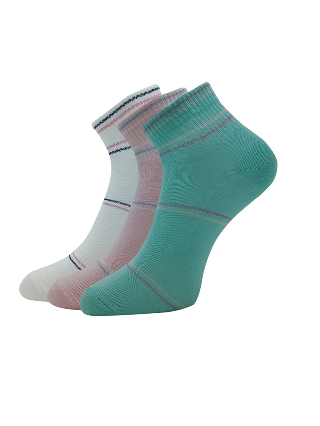 

Allen Solly Women Pack Of 3 Striped Ankle Length Socks, Sea green