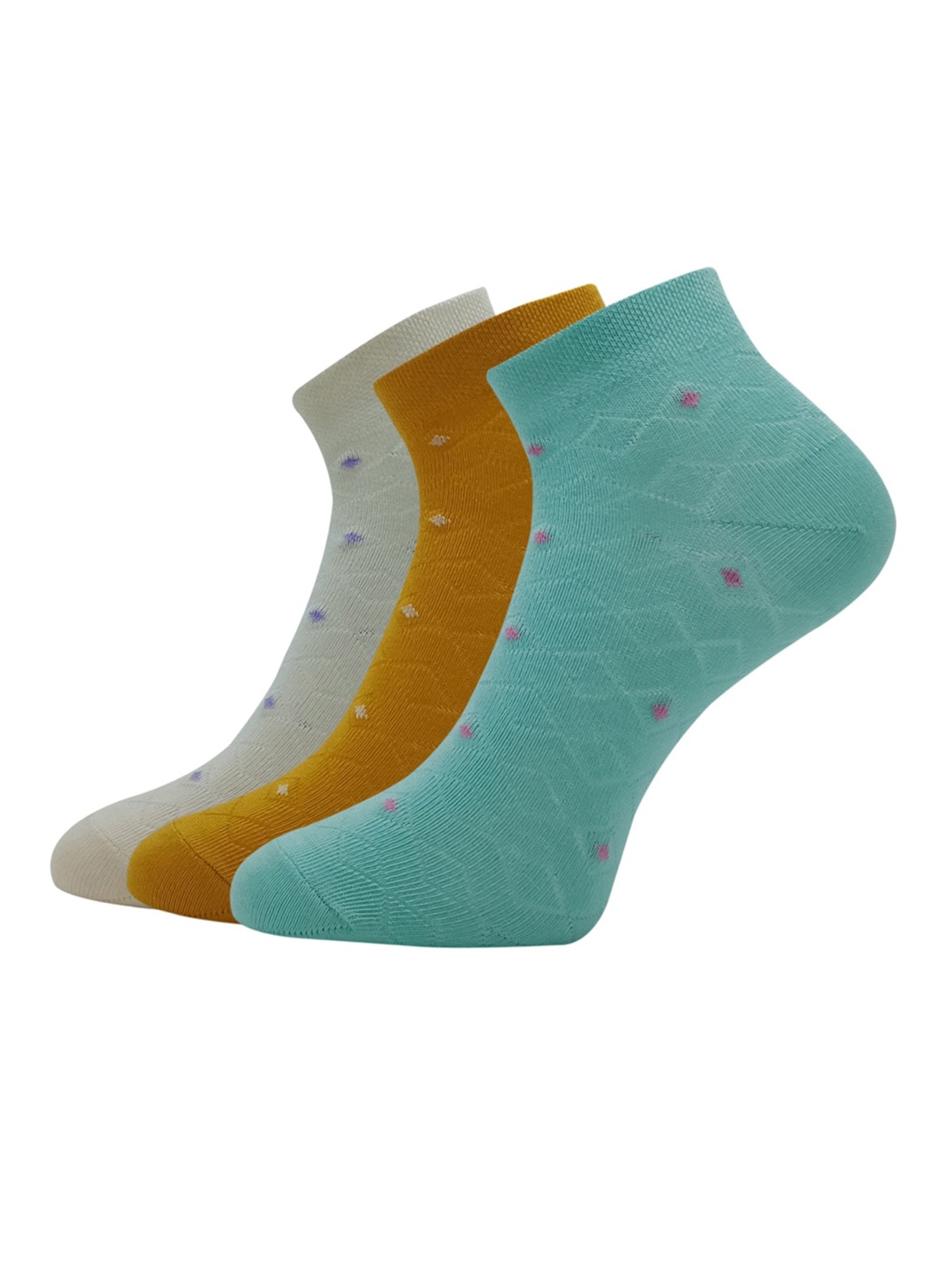 

Allen Solly Women Pack Of 3 Patterned Ankle Length Socks, Cream