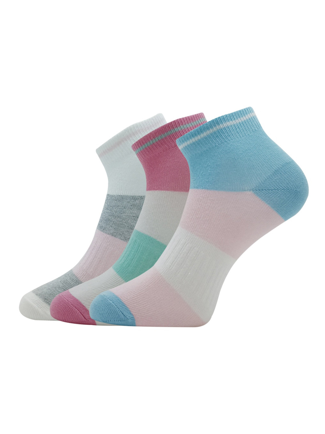 

Allen Solly Women Pack Of 3 Colourblocked Ankle Length Socks, White