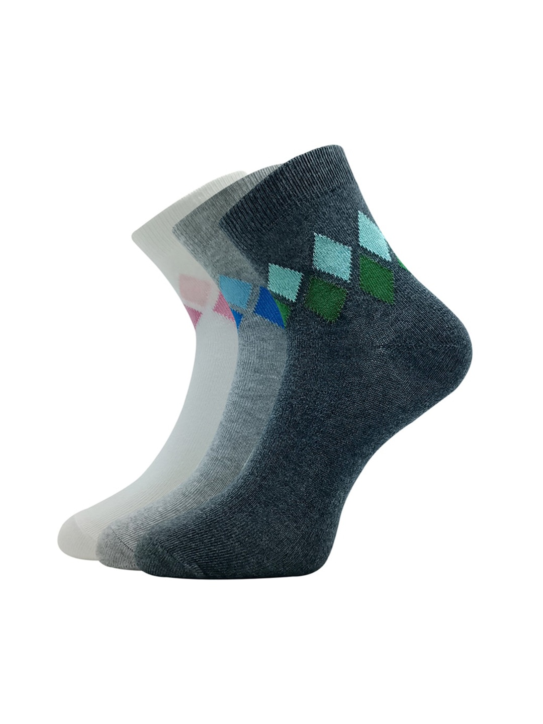 

Allen Solly Women Pack Of 3 Checked Ankle Length Socks, White
