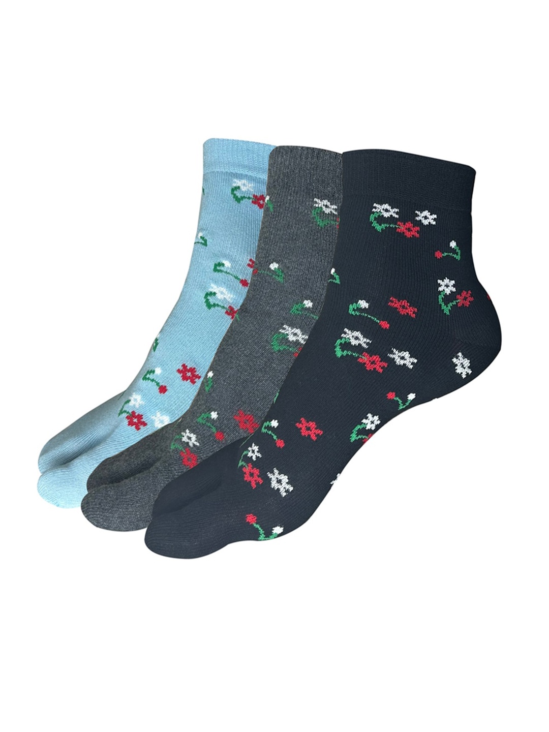 

Allen Solly Women Pack Of 3 Patterned Ankle Length Socks, Navy blue