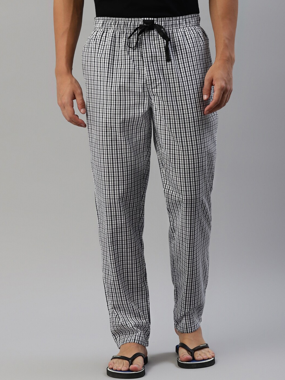 

DON VINO Men Checked Lounge Pants, Black