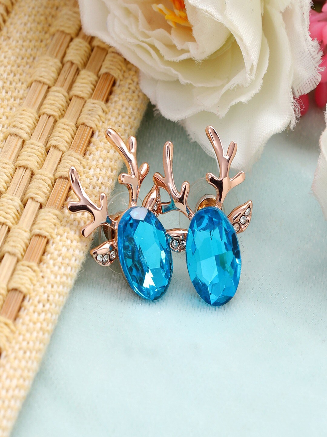 

UNIVERSITY TRENDZ Gold-Plated Contemporary Crystal Studded Studs