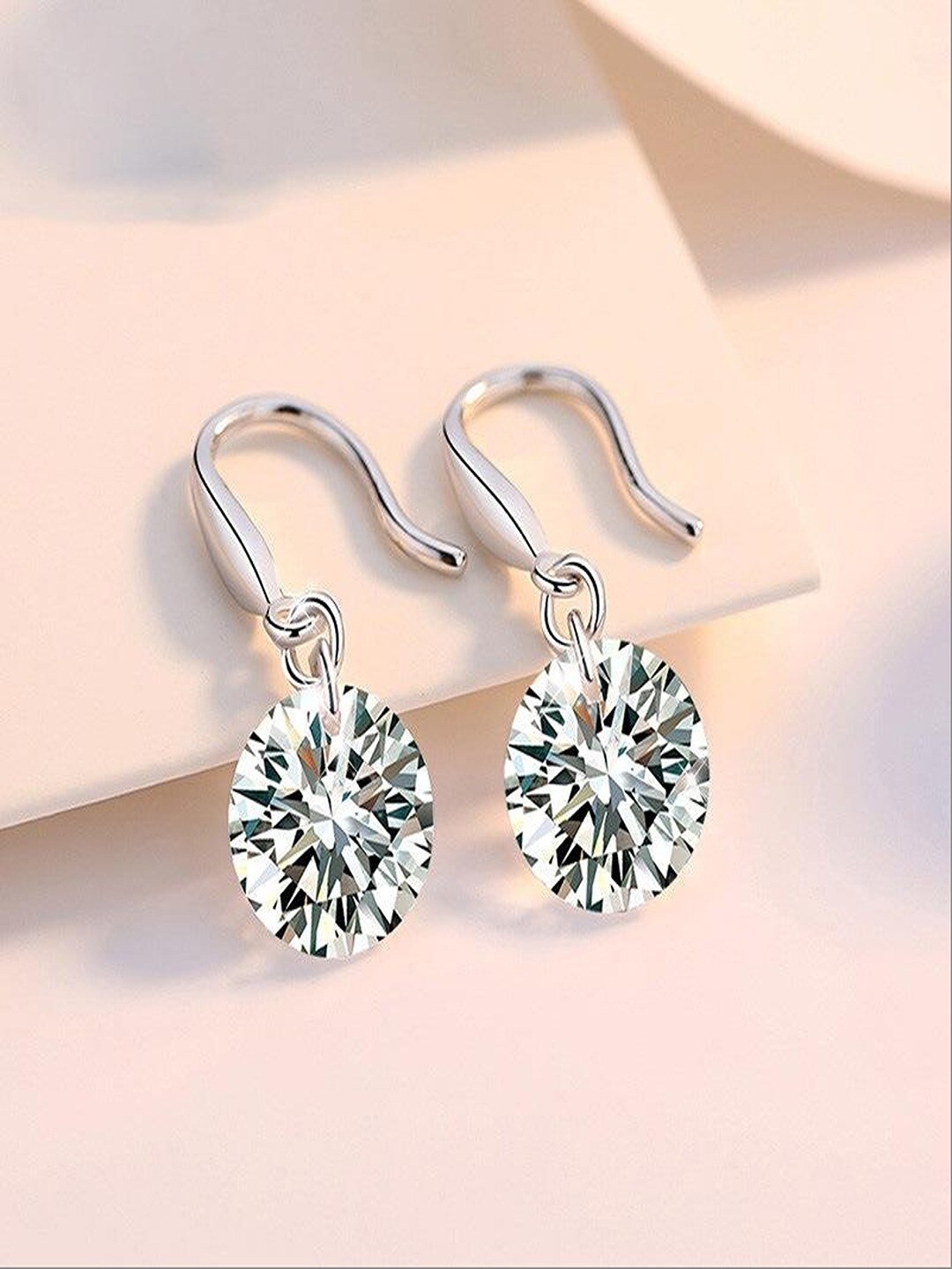 

UNIVERSITY TRENDZ Silver-Toned Contemporary Drop Earrings