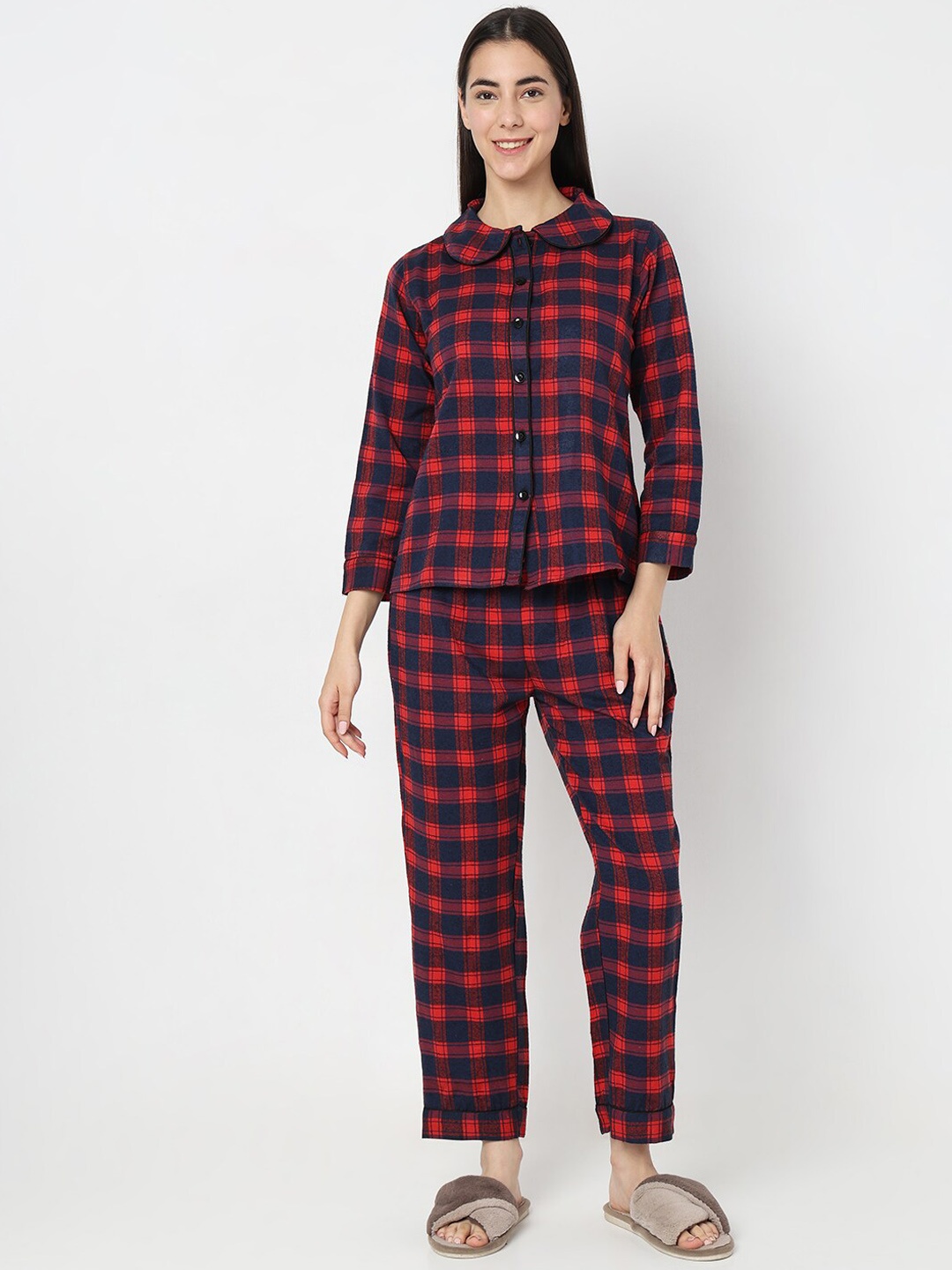

Smarty Pants Checked Shirt & Pyjamas Night suit, Blue