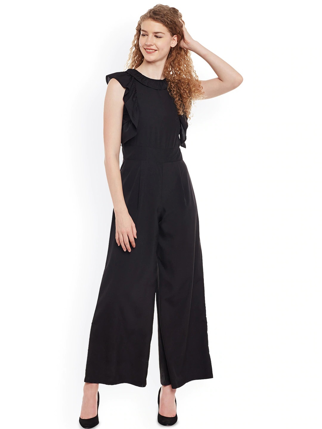 

BAESD Ruffled Basic Jumpsuit, Black