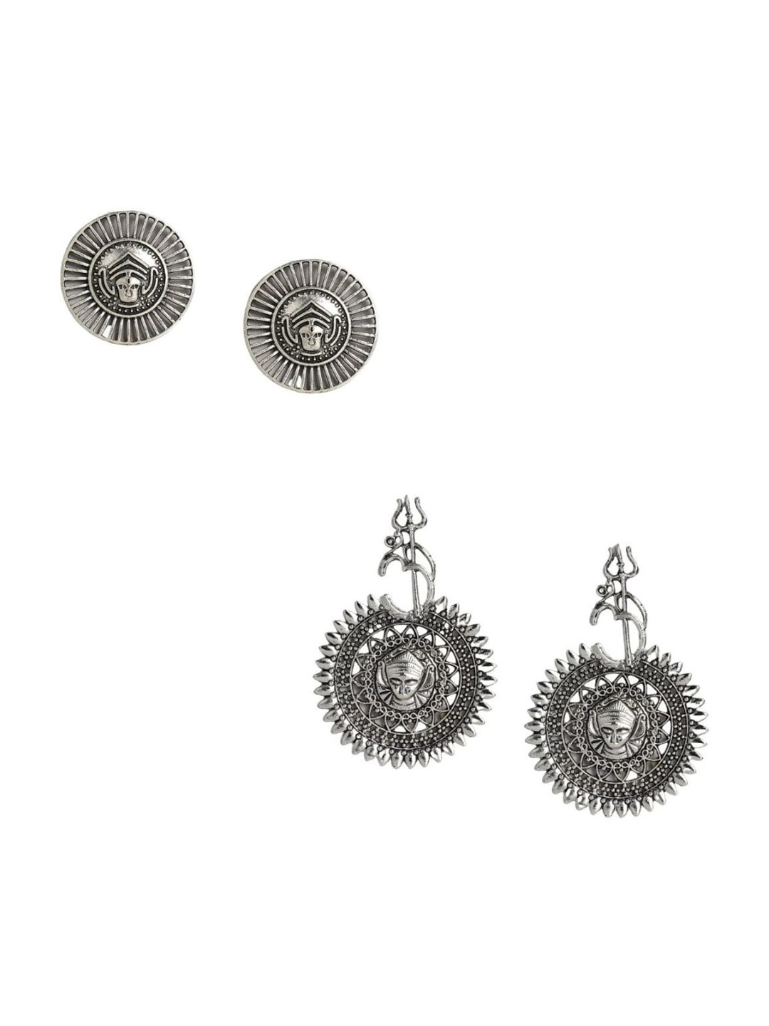 

AccessHer Set Of 2 Silver Plated Oxidised Classic Drop Earrings