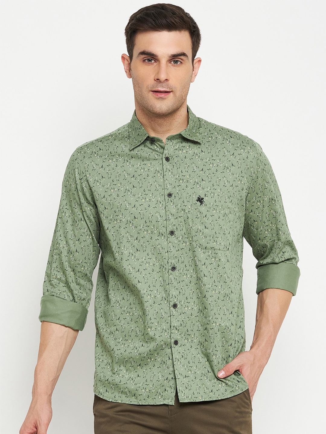 

Cantabil Comfort Floral Printed Casual Shirt, Green