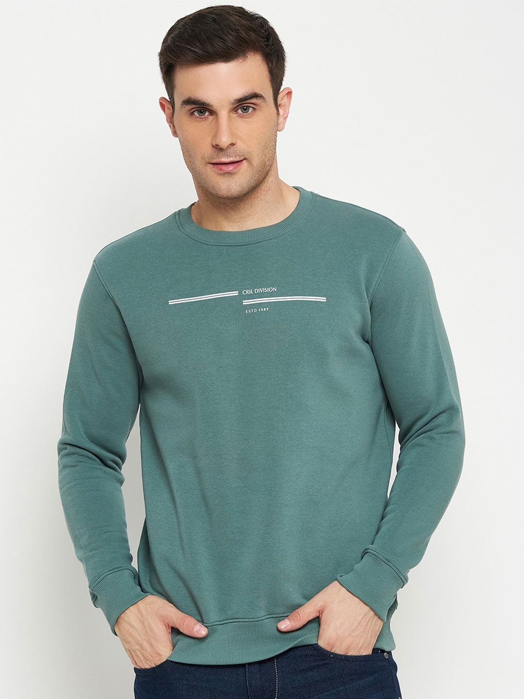 

Cantabil Round Neck Fleece Sweatshirt, Green