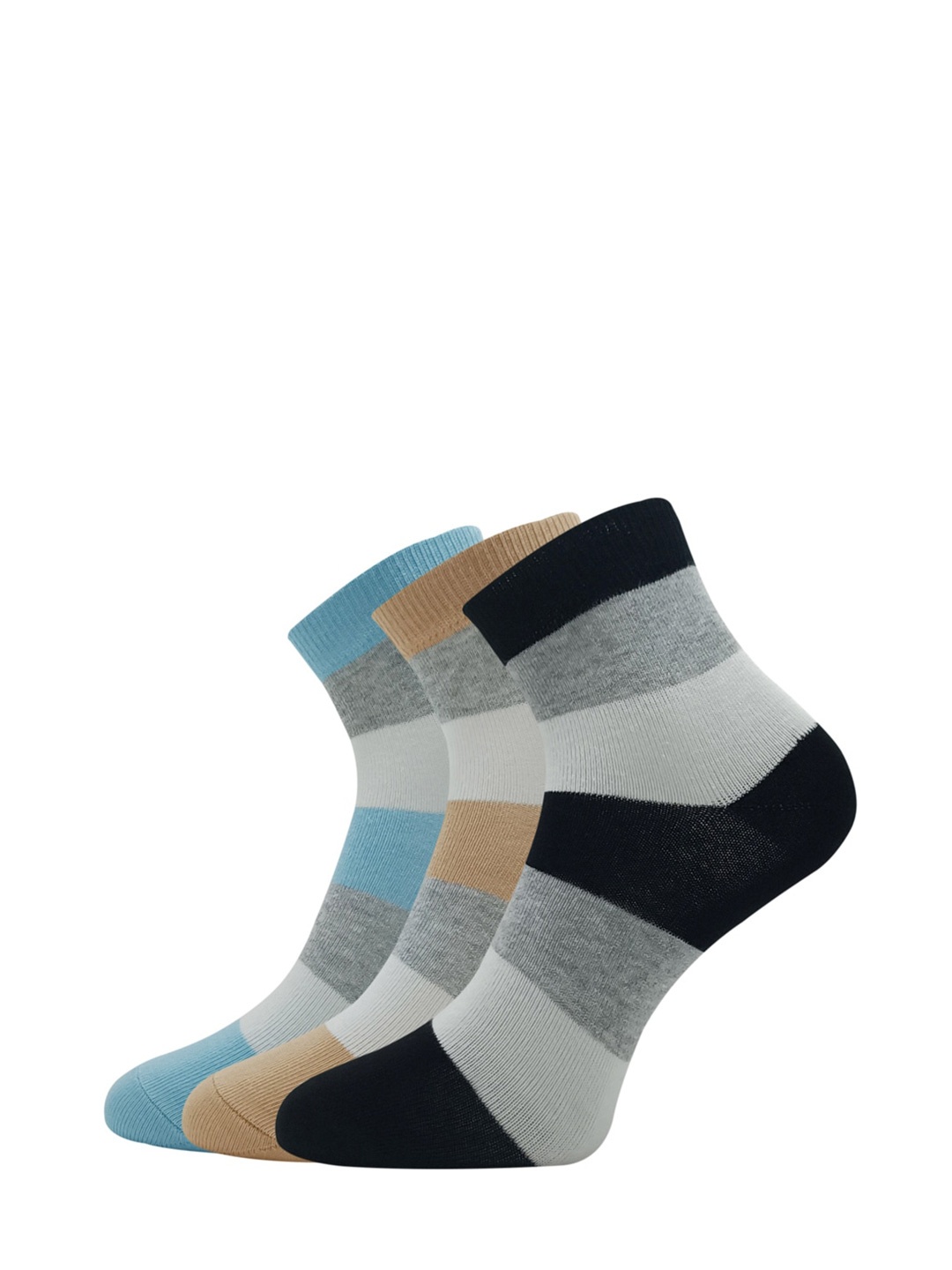 

Allen Solly Women Pack Of 3 Colourblocked Above Ankle Length Socks, Blue