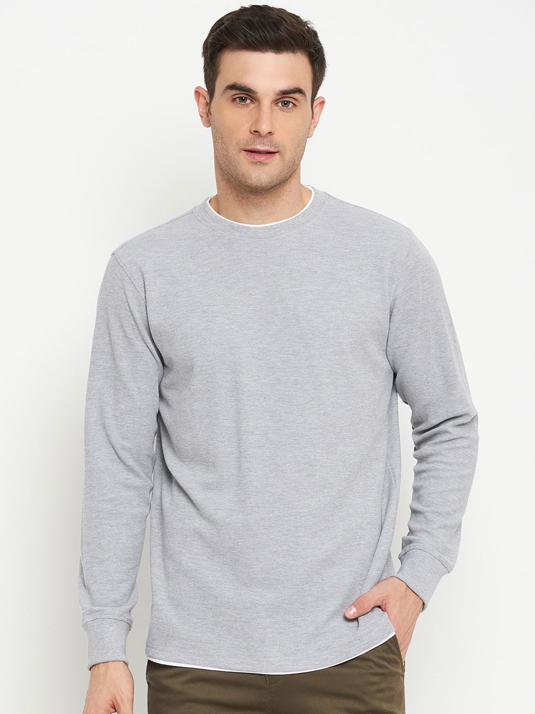 

Cantabil Cotton Pullover Sweatshirt, Grey