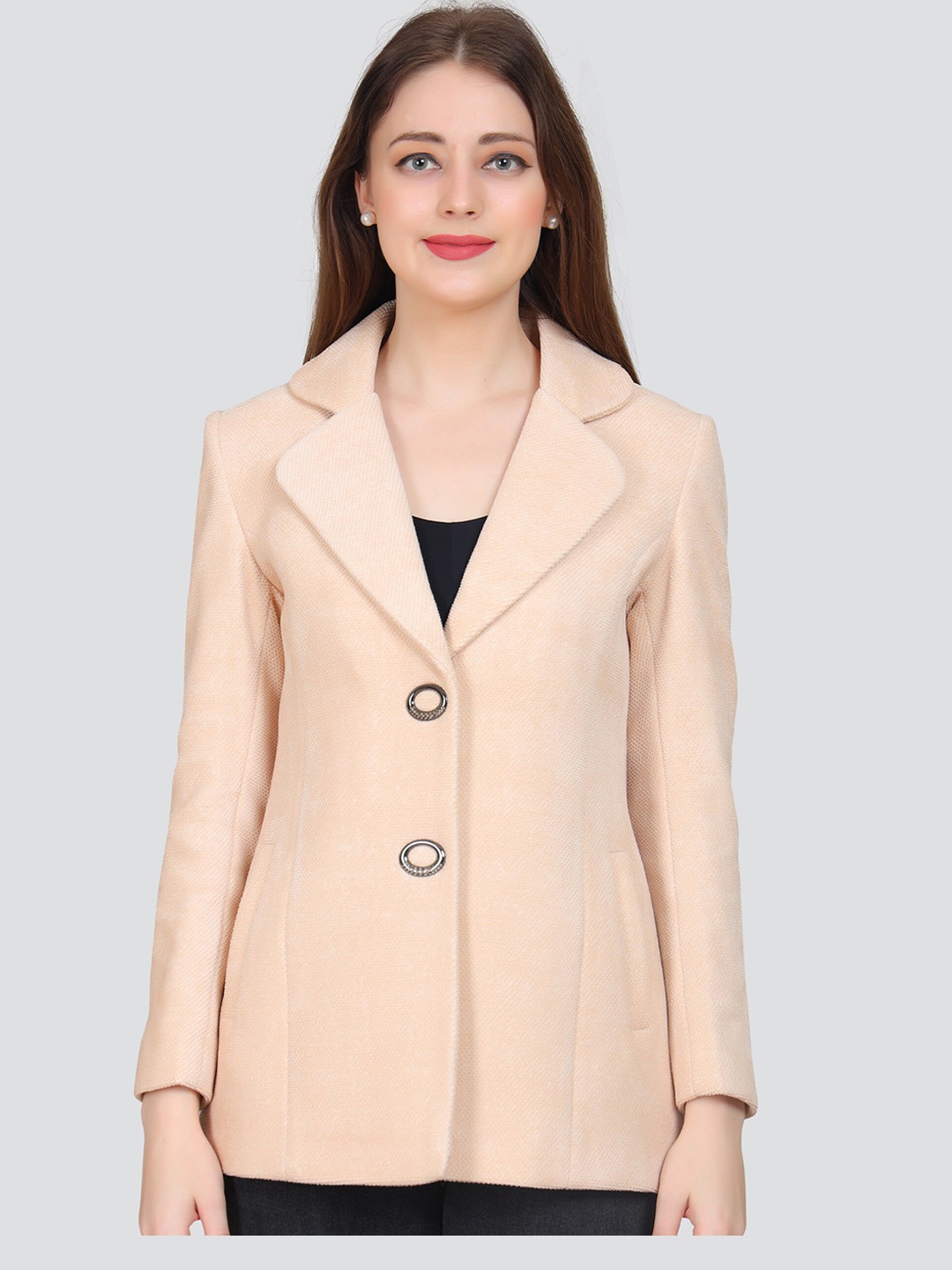 

YOUNG CLUB CLASSIC Single-Breasted Woollen Overcoat, Cream