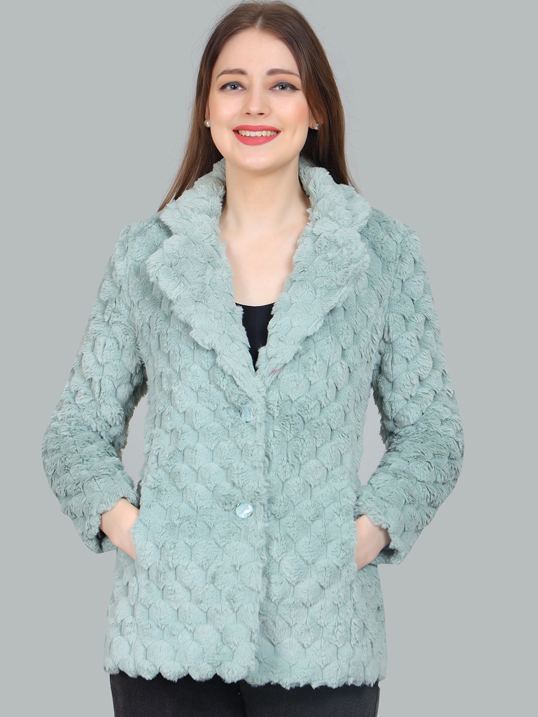 

YOUNG CLUB CLASSIC Single Breasted Pea Coat Coat, Green