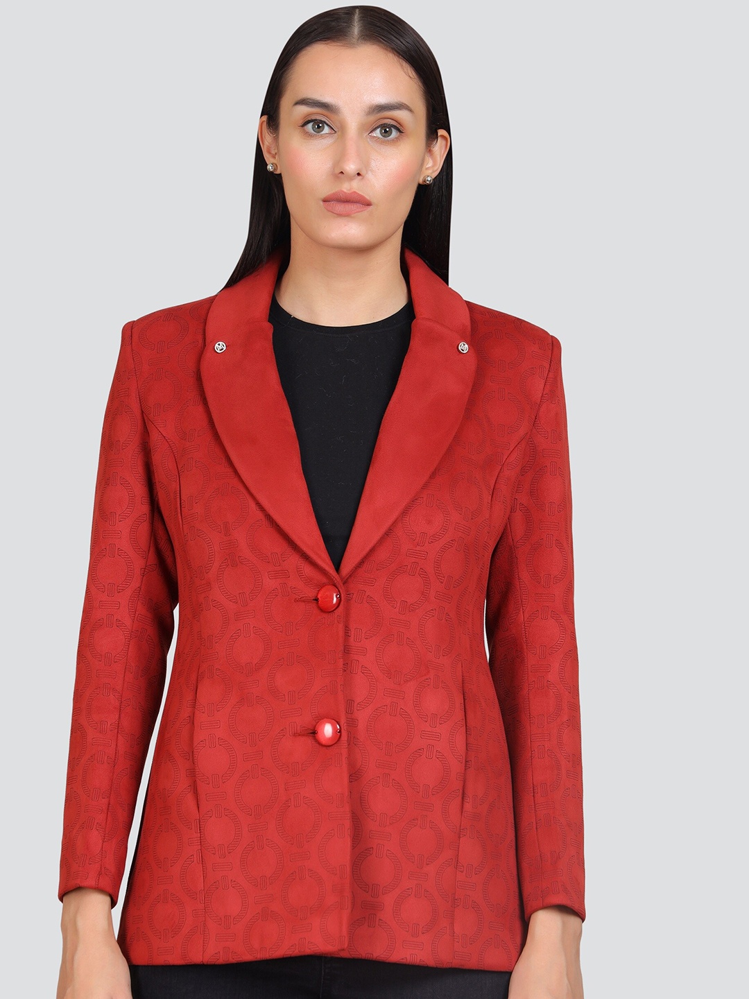 

YOUNG CLUB CLASSIC Single Breasted Suede Pea Coat Coat, Rust