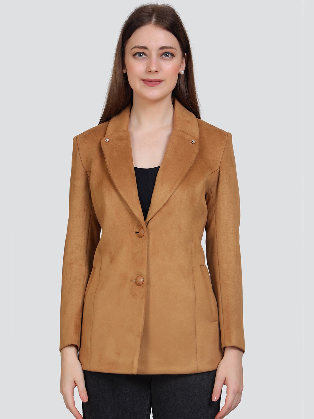 

YOUNG CLUB CLASSIC Single Breasted Suede Coats, Mustard