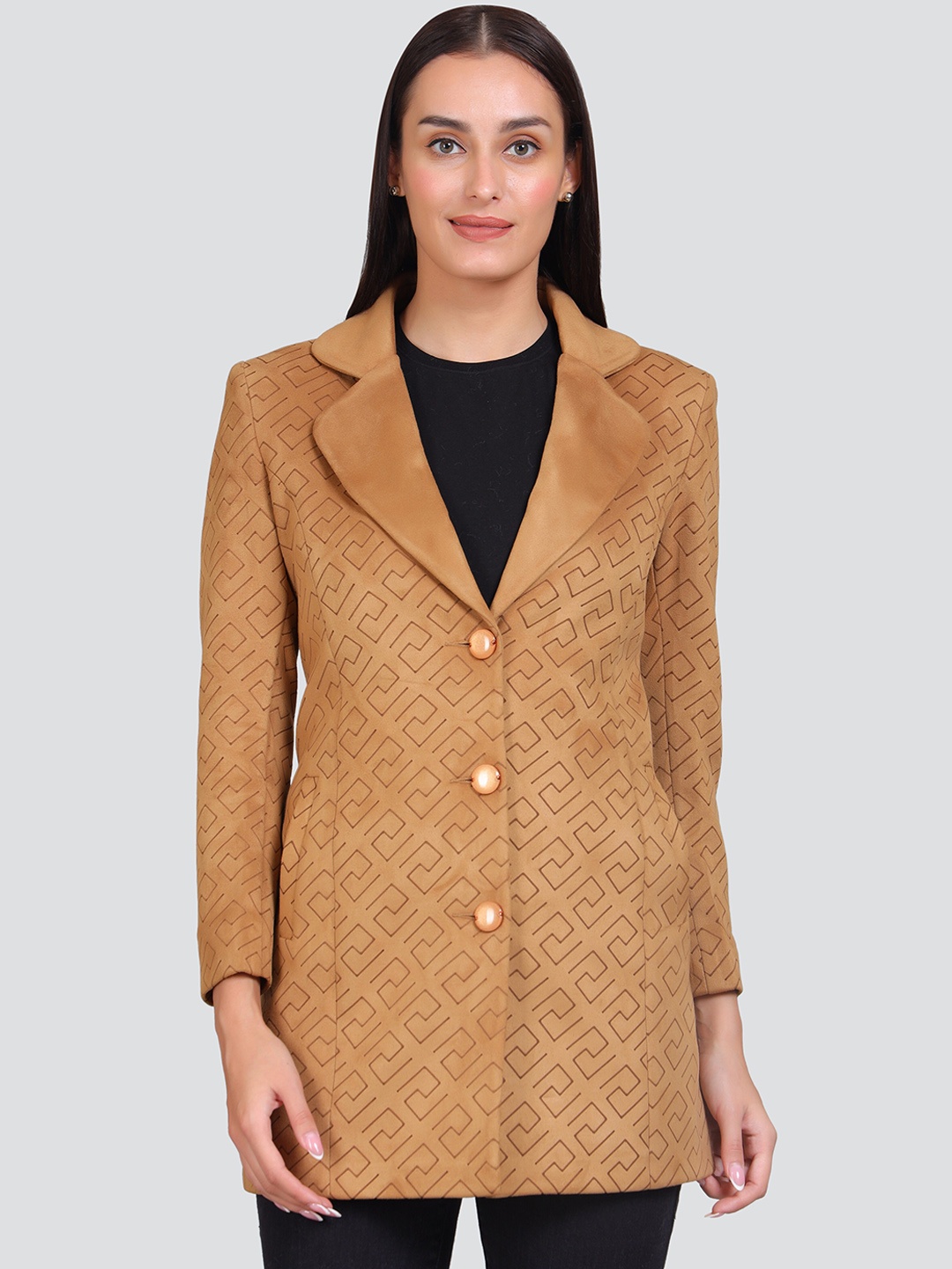 

YOUNG CLUB CLASSIC Notched Lapel Winter Woollen Pea Coat, Mustard