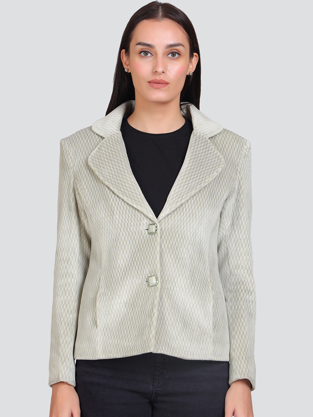 

YOUNG CLUB CLASSIC Single-Breasted Notched Lapel Collar Woollen Overcoat, Green