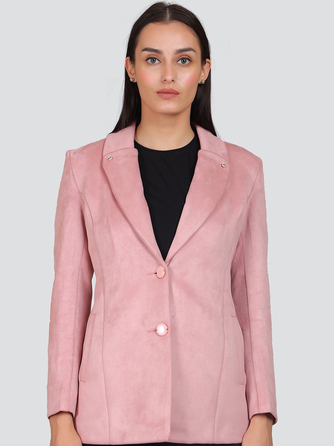 

YOUNG CLUB CLASSIC Single-Breasted Shawl Collar Overcoat, Pink