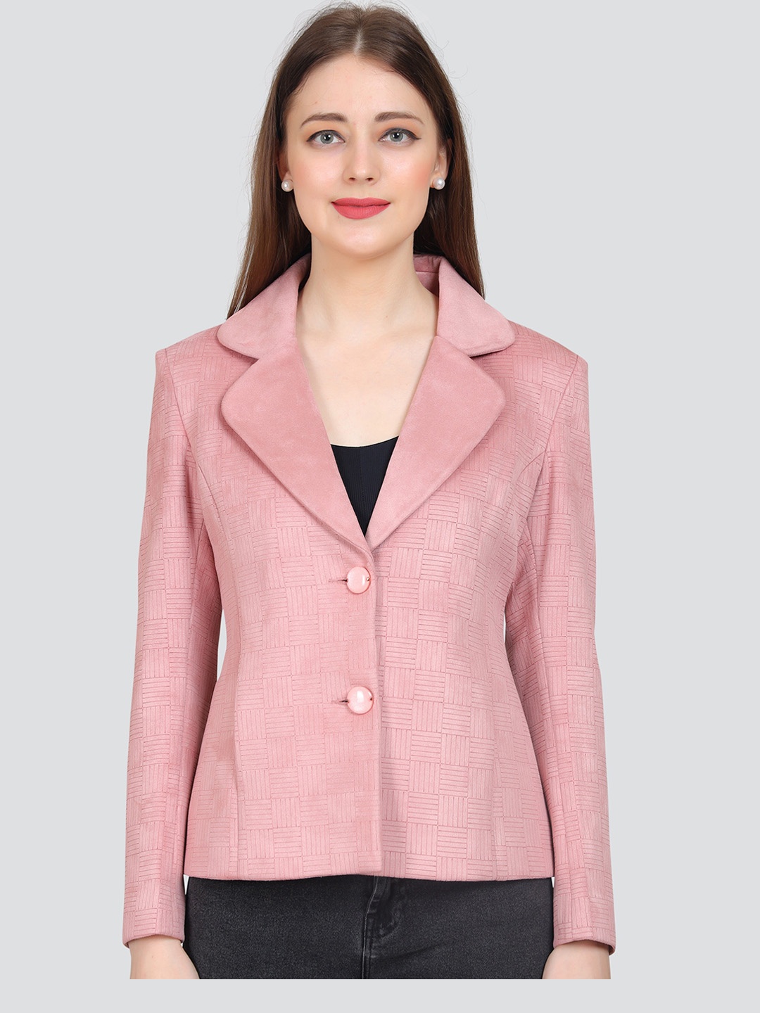 

YOUNG CLUB CLASSIC Single-Breasted Formal Blazer, Pink