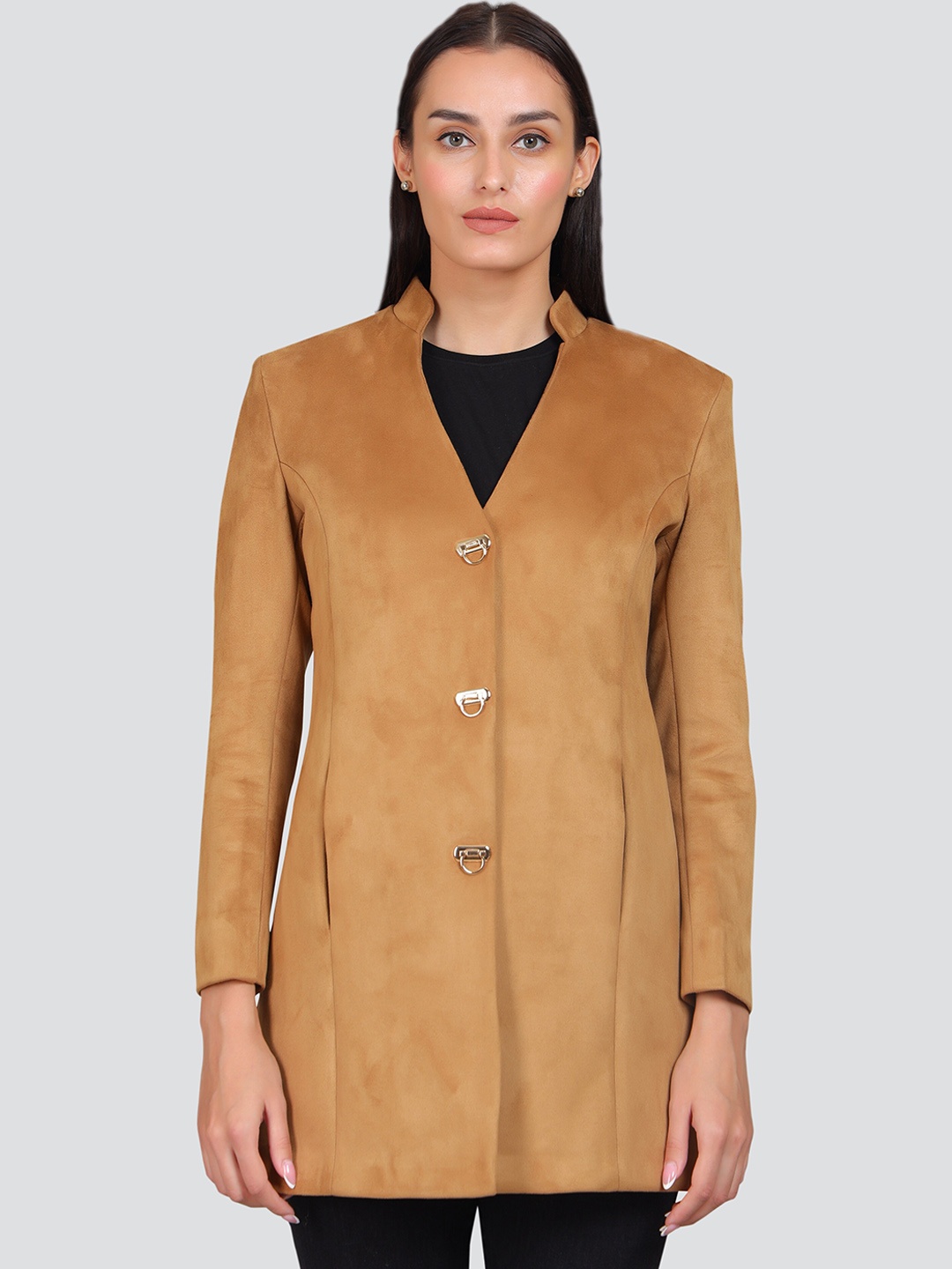 

YOUNG CLUB CLASSIC Single-Breasted Overcoat, Mustard
