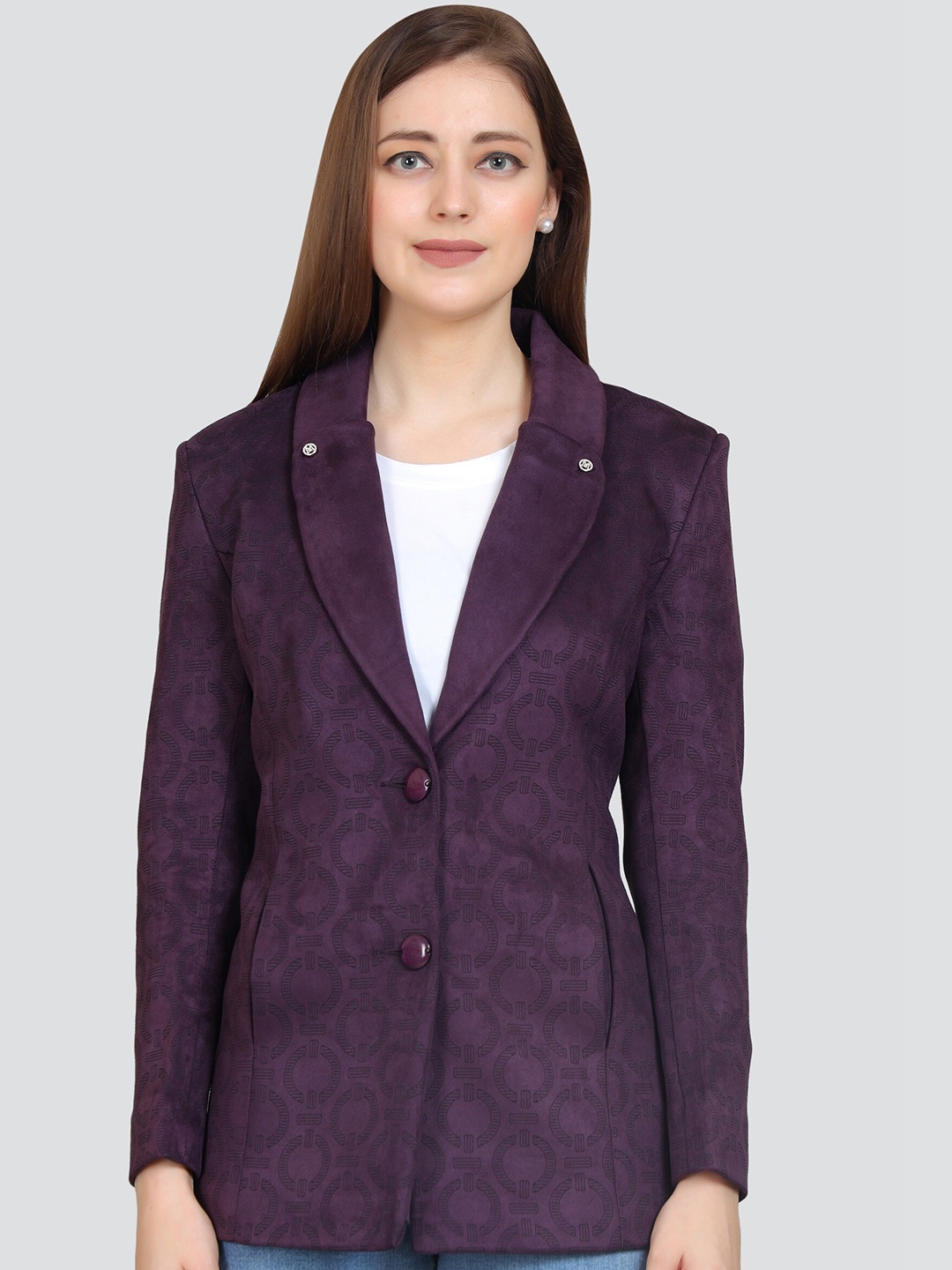 

YOUNG CLUB CLASSIC Single-Breasted Overcoat, Purple