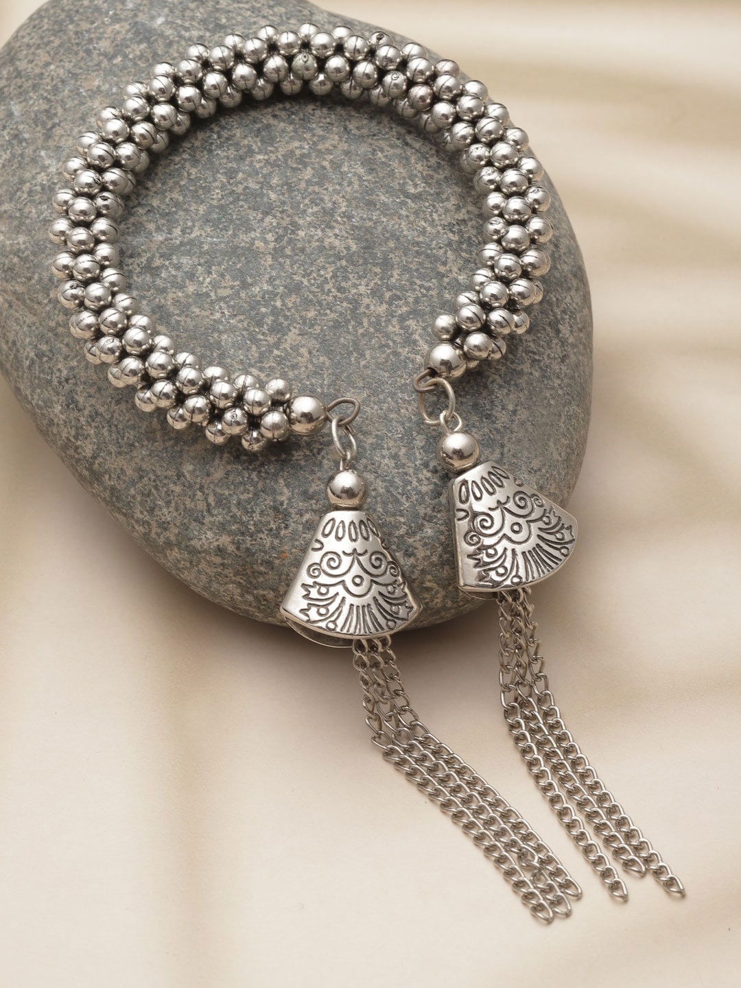 

PANASH Silver Silver-Plated Cuff Bracelet