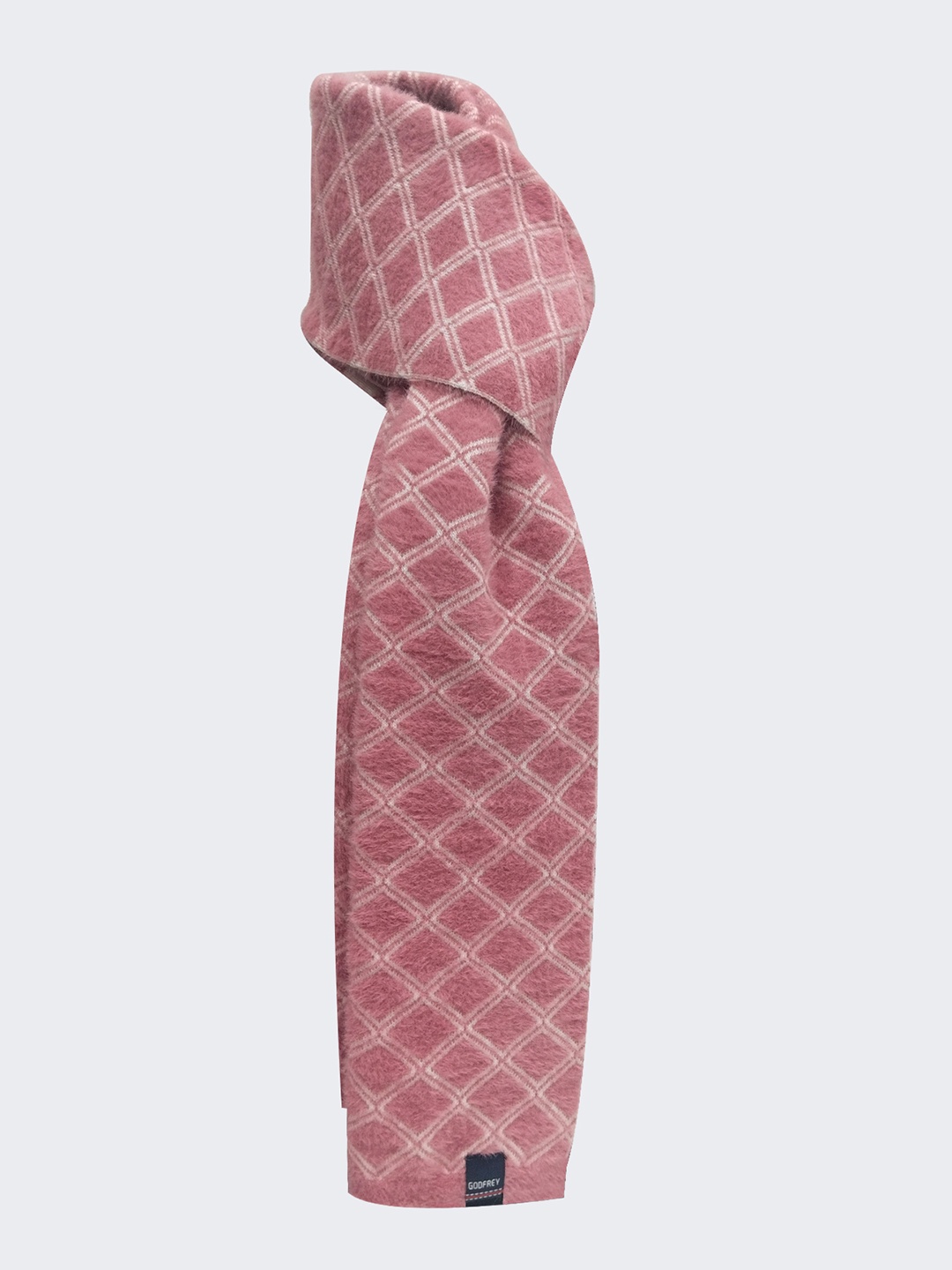 

GODFREY Knitted Patterned Acrylic Muffler, Pink