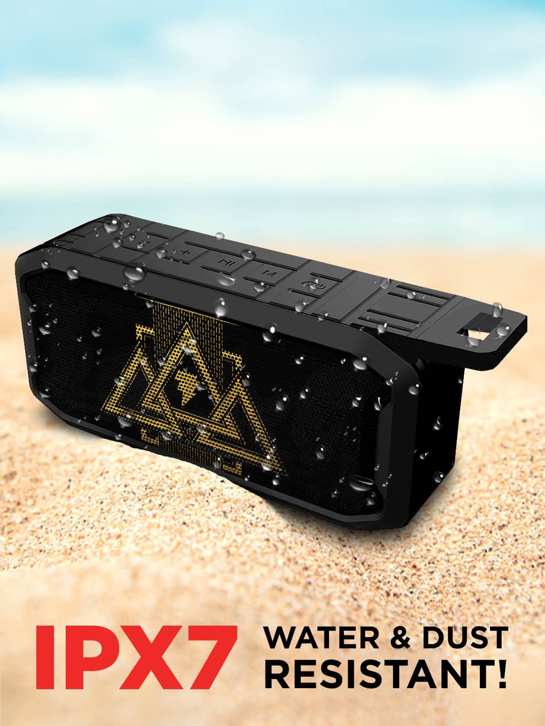 

macmerise Bolt Trinity Printed 6W Wireless Bluetooth Speaker, Black