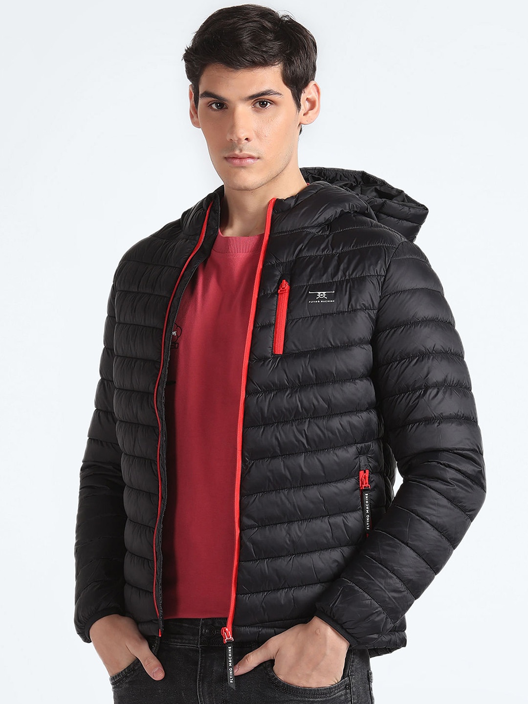 

Flying Machine Hooded Puffer Jacket, Black