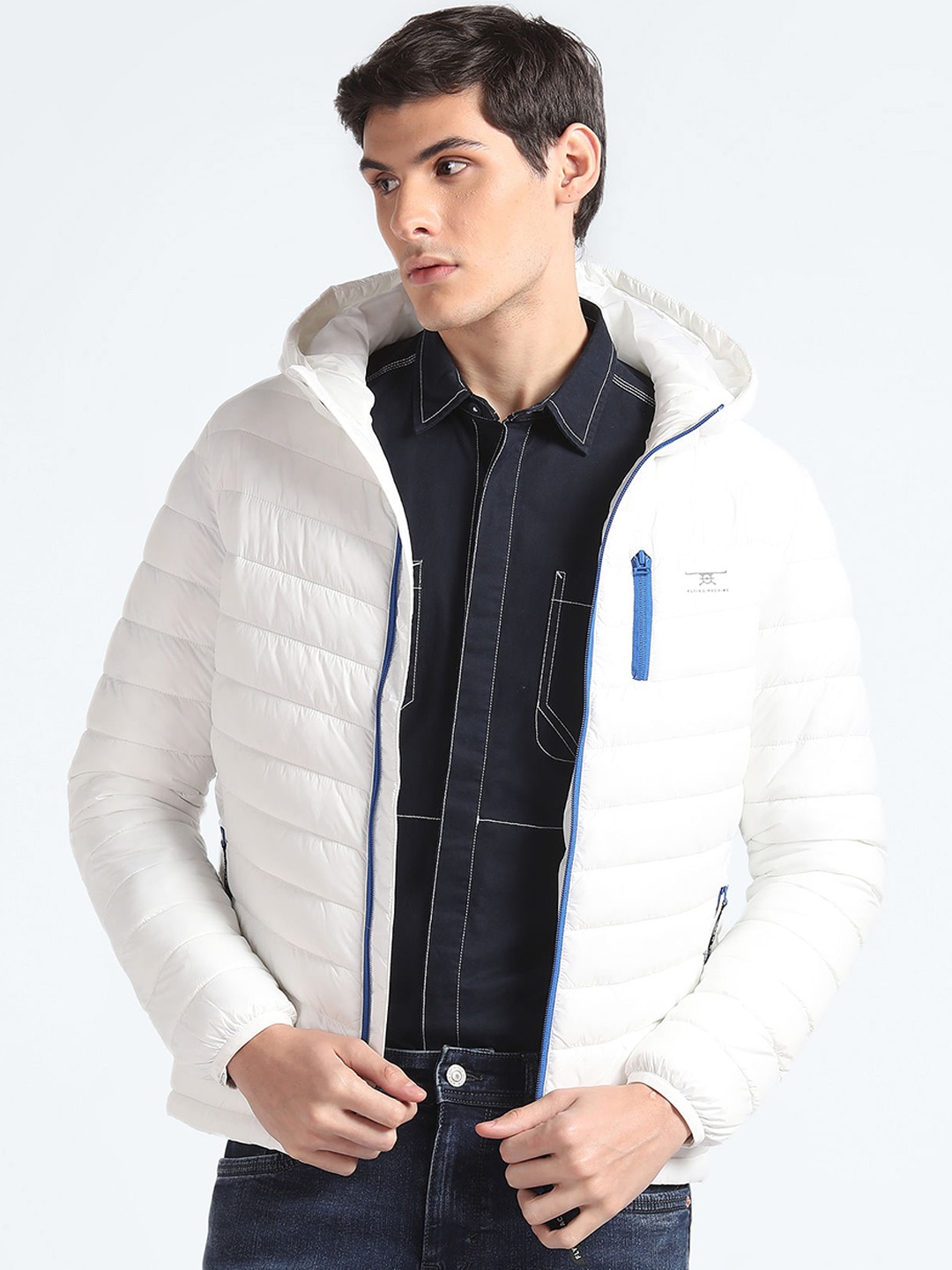 

Flying Machine Hooded Quilted Jacket, White