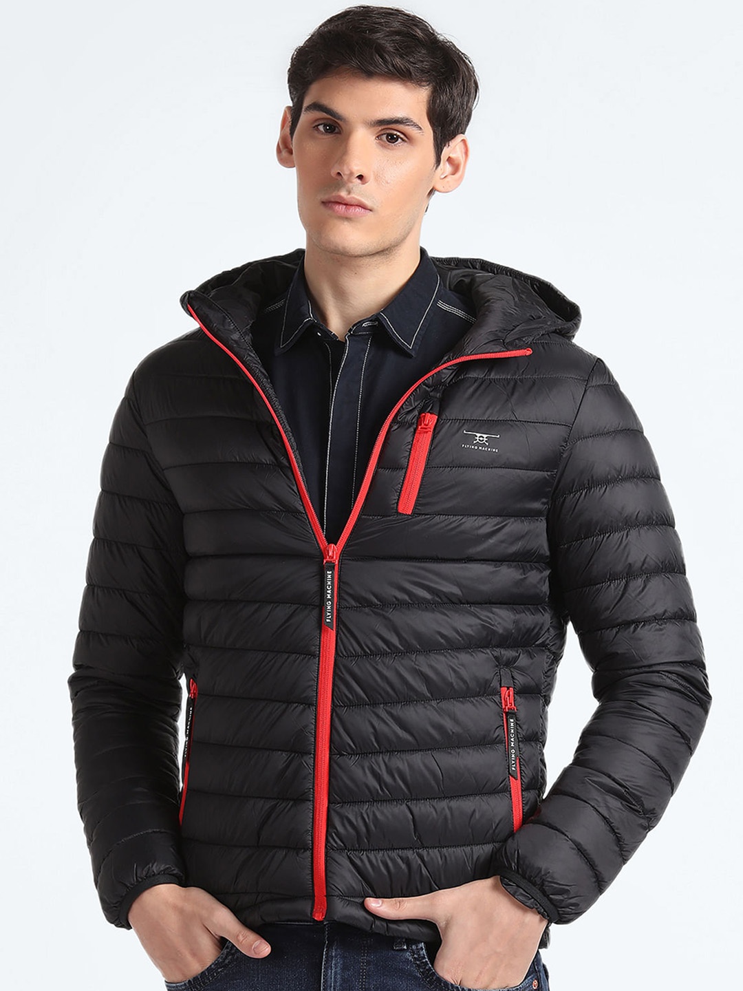 

Flying Machine Hooded Puffer Jacket, Black