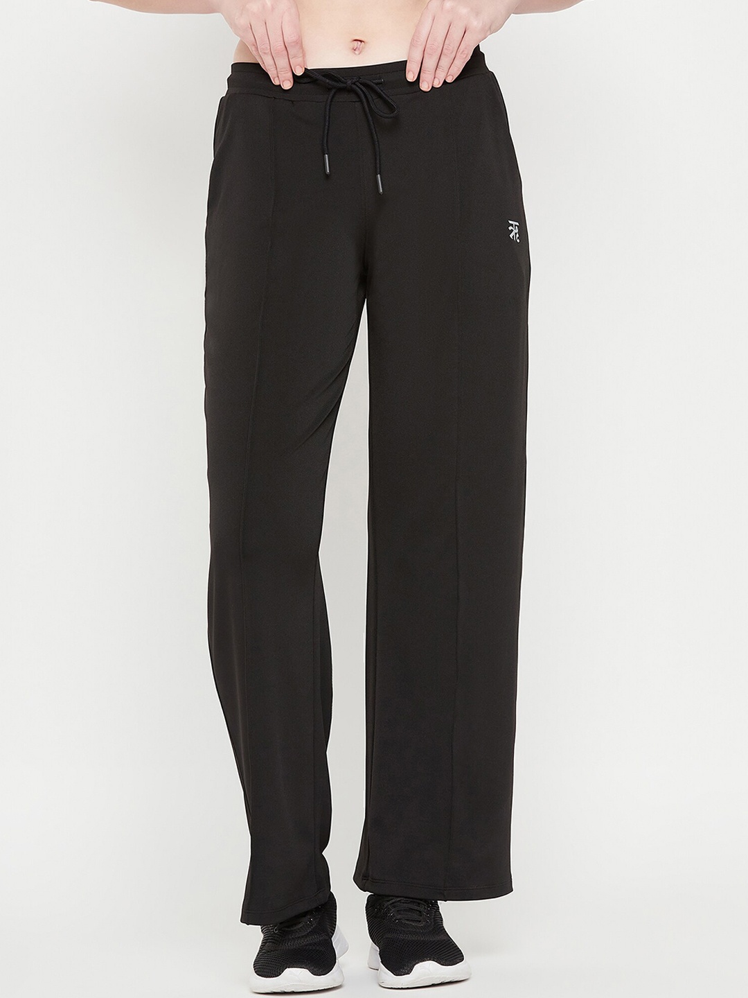 

EDRIO Women Cotton Pin Tuck Track Pants, Black