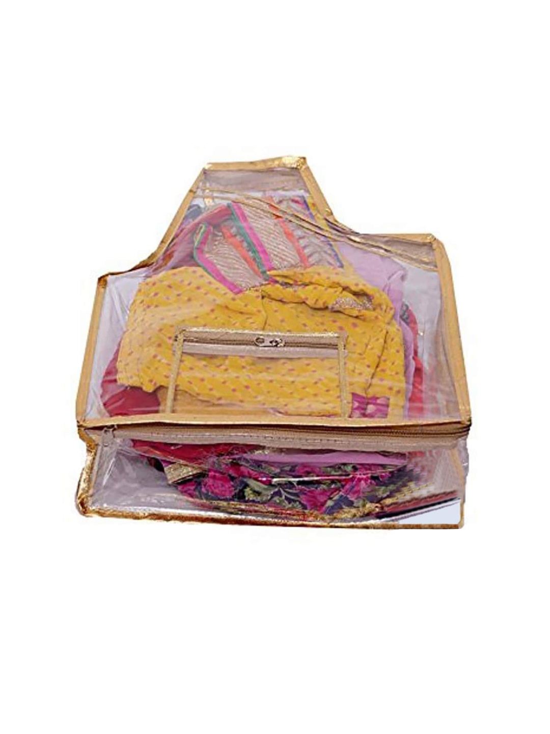 

Kuber Industries Transparent Fabric Blouse Cover, Gold