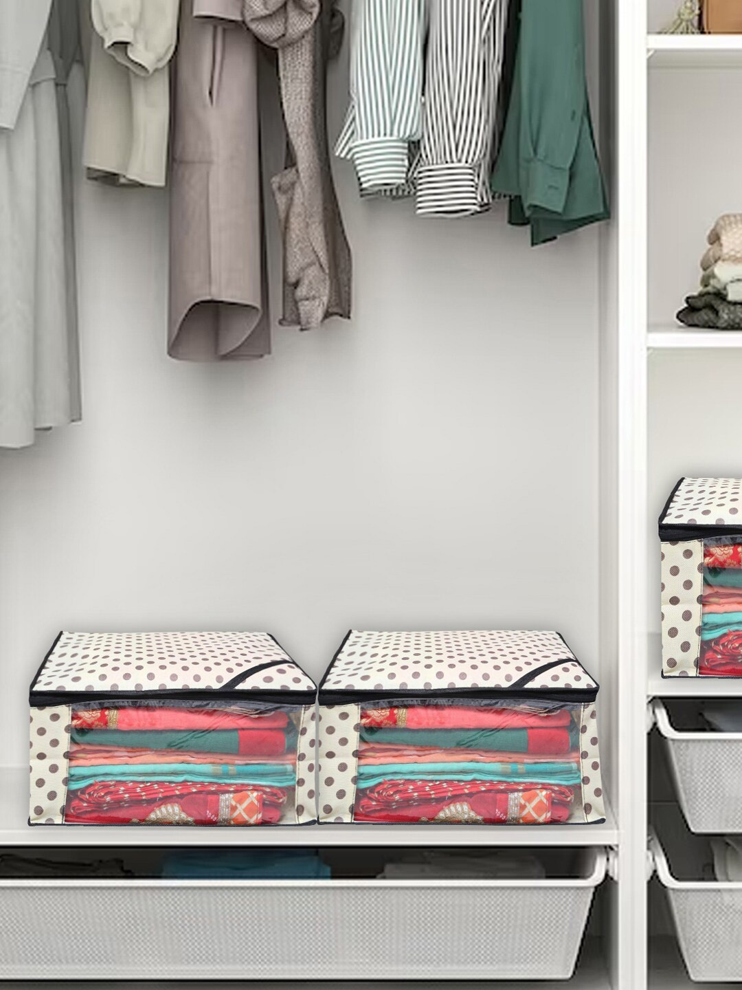 

Kuber Industries Cream-Coloured 24 Pieces Foldable Multi-Utility Organisers