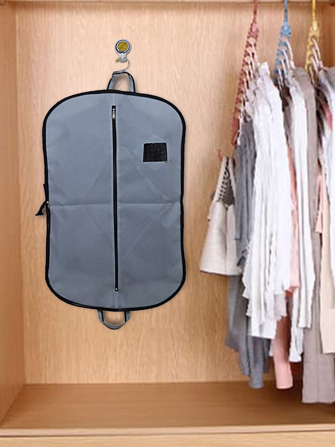 

Kuber Industries Grey 2 Pieces Foldable Blazer Cover