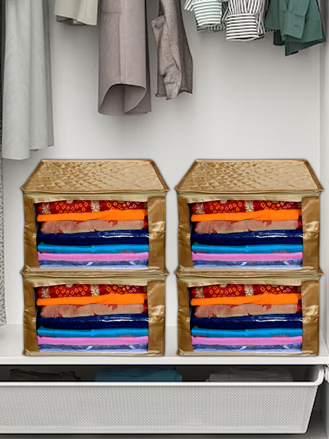 

Kuber Industries Yellow 2 Pieces Multi-Utility Covers, Gold