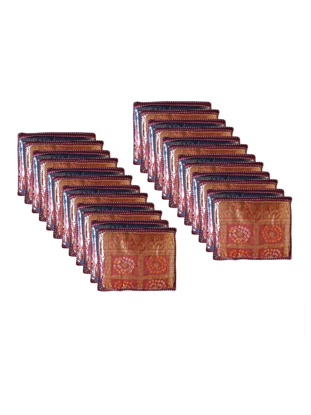 

Kuber Industries Maroon 24 Pieces Non Woven Fabric Saree Organizers
