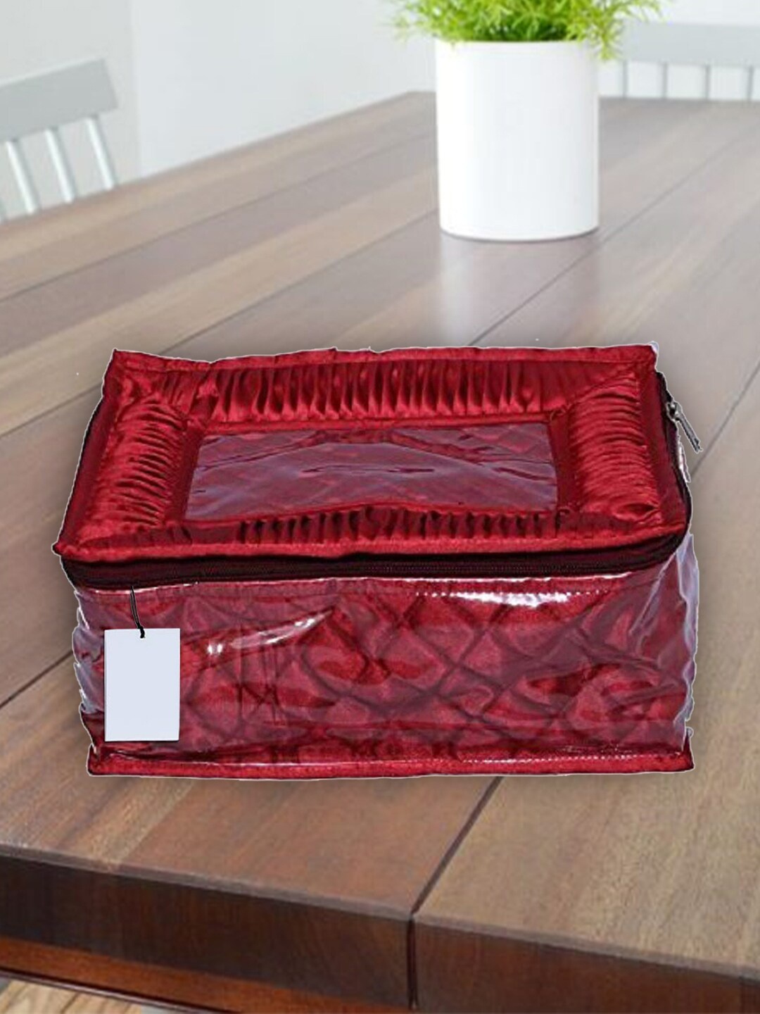 

Kuber Industries Blue 12 Pieces Satin Jewellery Organizer, Maroon