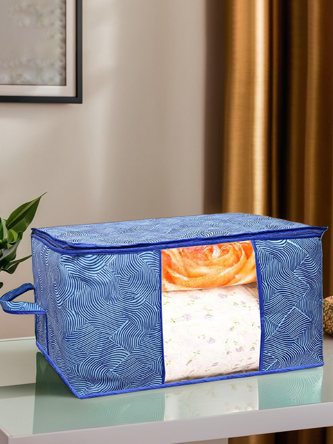 

Kuber Industries Blue Non Woven Fabric Underbed Storage Organizer