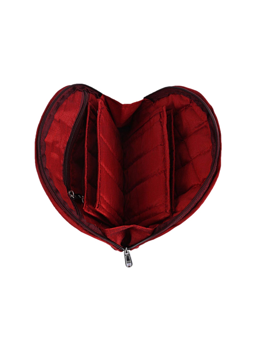 

Kuber Industries Red Cotton Jewellery Organizer, Maroon