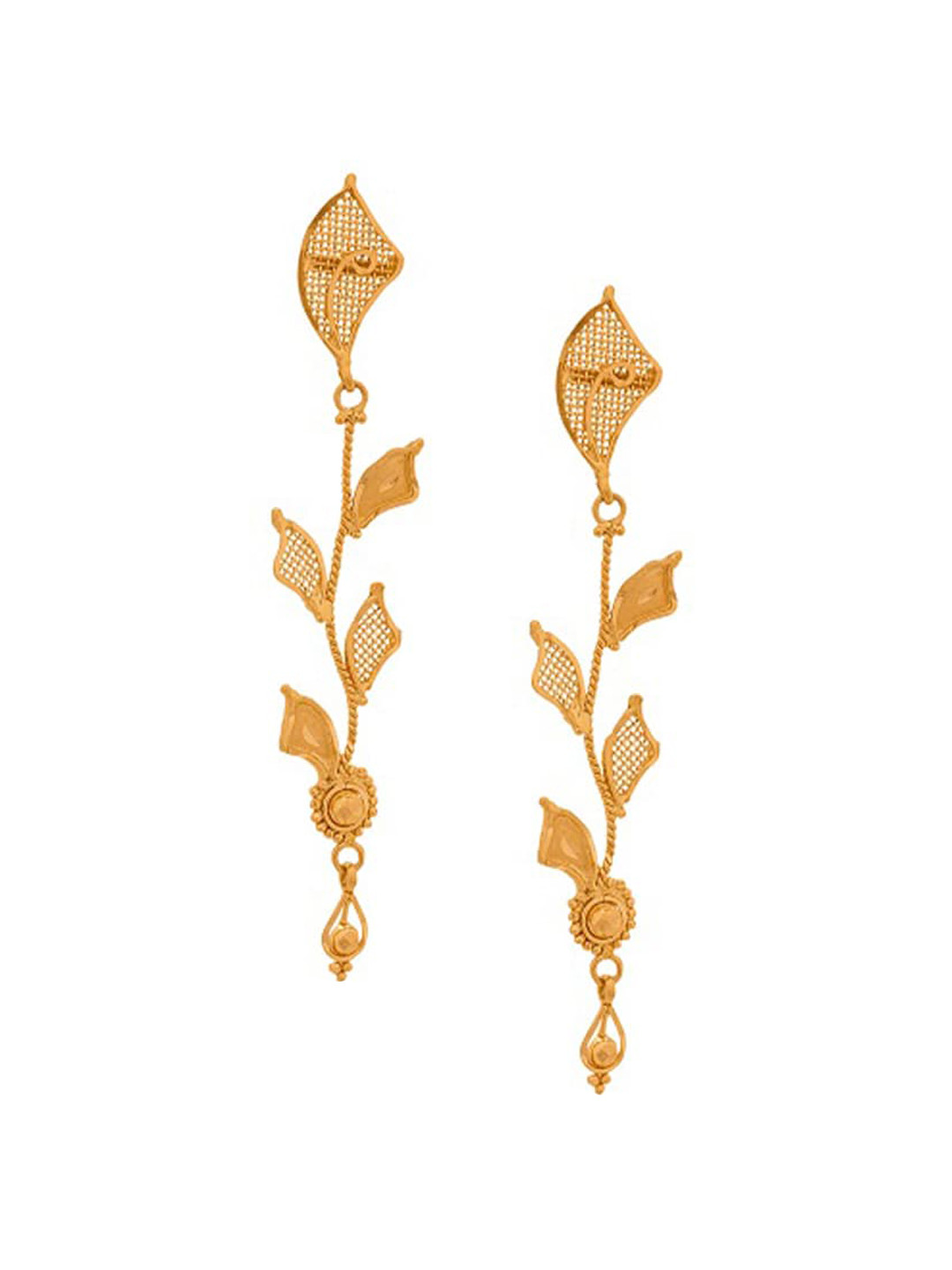 

SENCO Gold 22K Yellow Gold Elongated Leaf Earrings