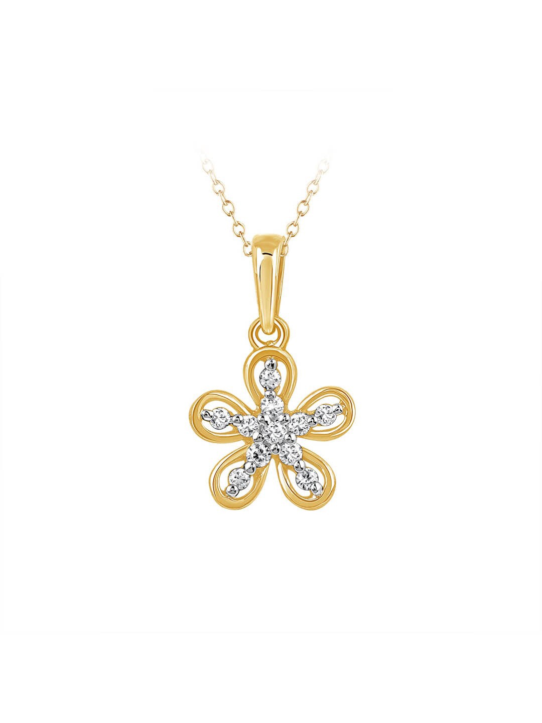 

SENCO Gold 14K Yellow Gold Daisy Floral Diamond Pendant